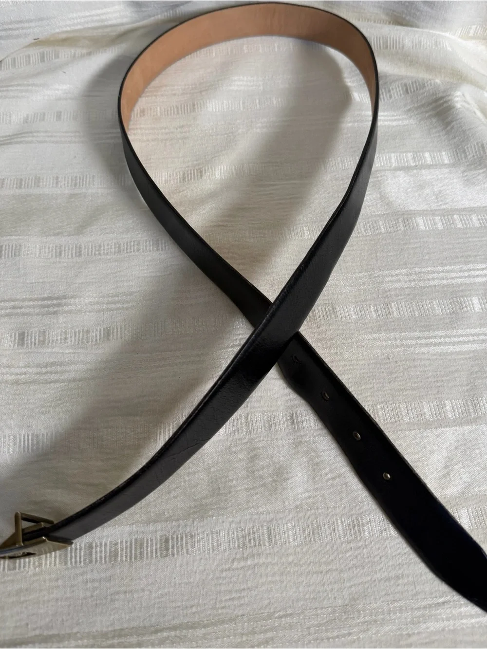 Vintage Genuine Leather Eagle Brass Tone Belt Size 36 Made USA Black